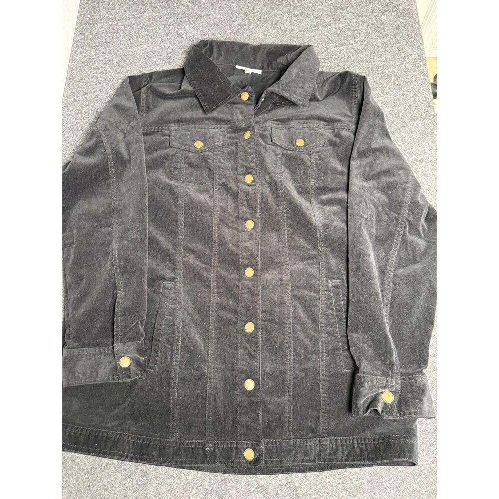 NorthStyle Jacket Woman’s Size XL Cotton Black Gold Buttons Pockets